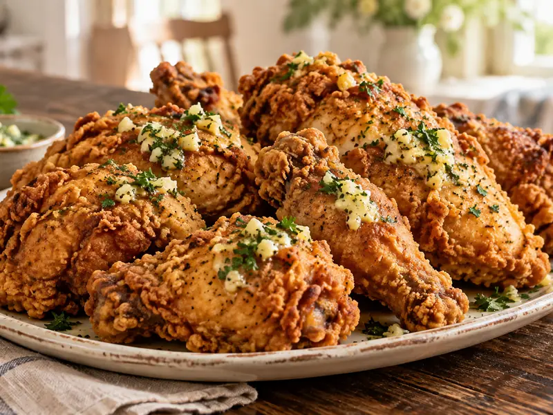 Pollo frito al ajo