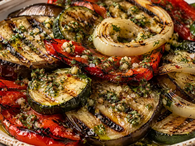 Verduras grilladas con provenzal
