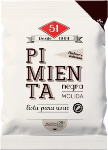 Sobre de Pimienta Negra Molida 51 de 25 g